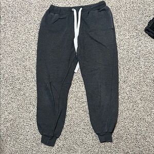 Charcoal Joggers with White Drawstring